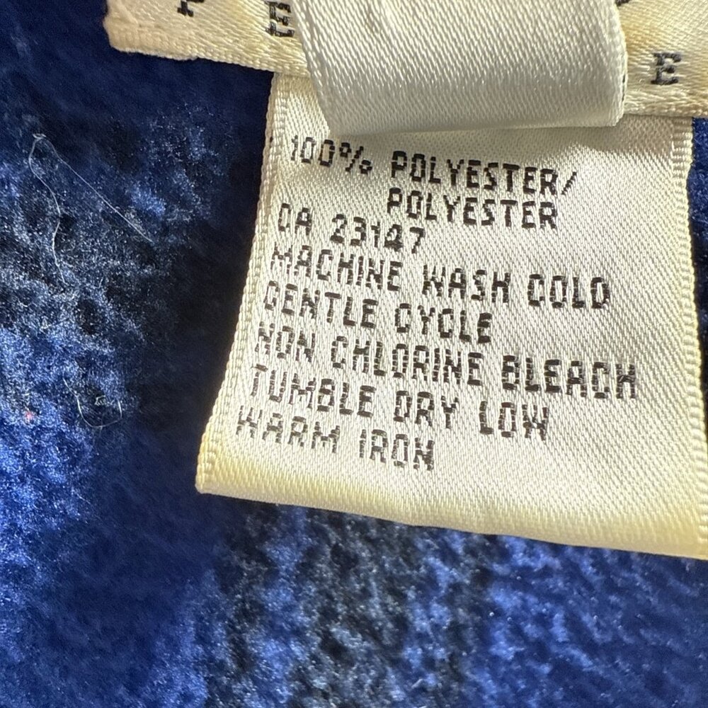Talbots Petites Jacket Sz Med Blue Black Fleece Full Zipper Pockets Long Sleeves - Picture 5 of 9